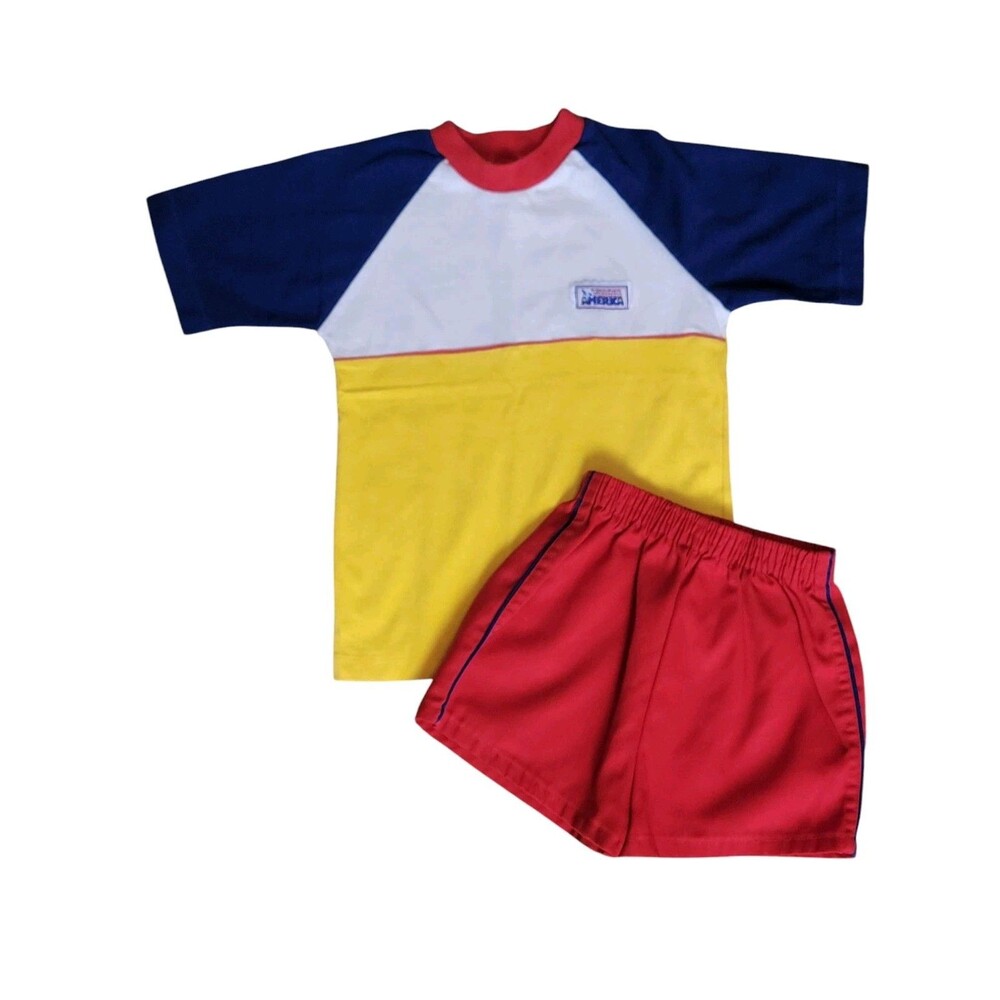 Vtg 1970s Buster Brown Outfit Sz 7 Kids 47.5-54 lbs Rare Made In The US